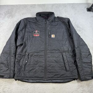 Carhartt Jacket Mens Large Black Gilliam Puffer Rain Defender Full Zip Nylon